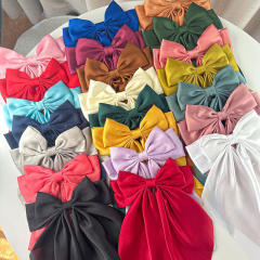 36cm plain color big bow french barrette hair clips french barrette hair clips