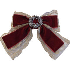 Elegant lace velvet pearl bead buckle bow french barrette hair clips