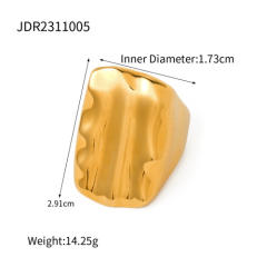 Hot sale gold color chunky stainless steel finger rings collection