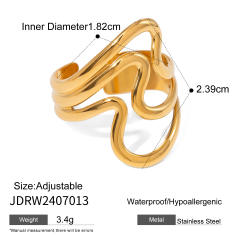 Hot sale gold color chunky stainless steel finger rings collection