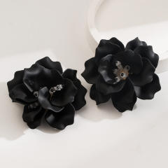 ZARA same design colorful acrylic petal flower holiday big earrings