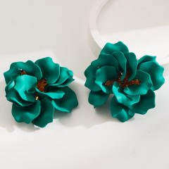 ZARA same design colorful acrylic petal flower holiday big earrings