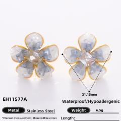 925 needle crystal flower butterfly gold plated copper earrings collection