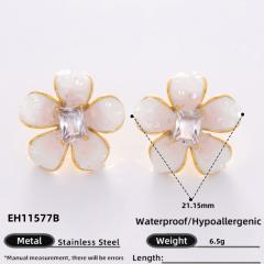 925 needle crystal flower butterfly gold plated copper earrings collection