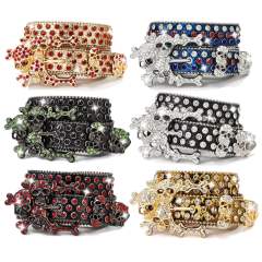 Hiphop punk diamond belt skeleton pile rhinestone punk hot girl style fashion belt