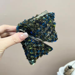 High-grade Korean Style Autumn Winter Tweed Sponge headband bow hair claw clips collection