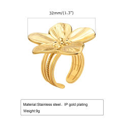 Fashion Stainless Steel Flower Element 18K Golden Ear Stud Earring
