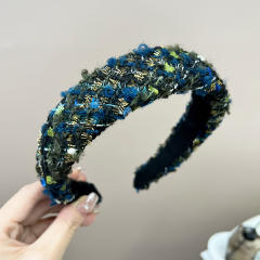 High-grade Korean Style Autumn Winter Tweed Sponge headband bow hair claw clips collection