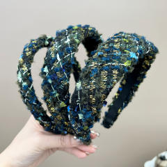 High-grade Korean Style Autumn Winter Tweed Sponge headband bow hair claw clips collection