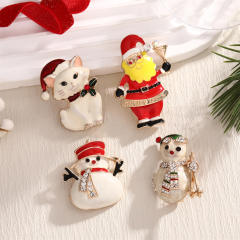 Korean style cute Christmas cat brooch Christmas tree Santa Claus romantic pin