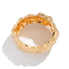 Heavy Industry Chunky Women's Personalized Pleated Metal Water Drop bangle bracelet