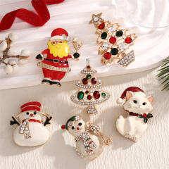 Korean style cute Christmas cat brooch Christmas tree Santa Claus romantic pin