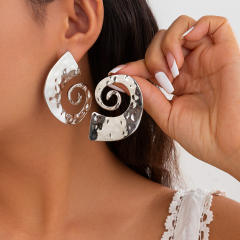Ocean series Geometric Conch Symbol Design Earrings Exaggerated Spiral Pattern earrings