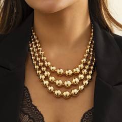 Exaggerated large bead necklace women's trendy retro CCB chain choker necklace