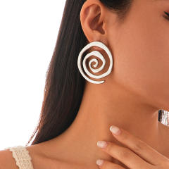 Ocean series Geometric Conch Symbol Design Earrings Exaggerated Spiral Pattern earrings