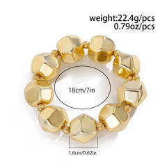 Exaggerated Irregular CCB Beaded Bracelet Women's Personalized Geometric Round Beaded Bracelet