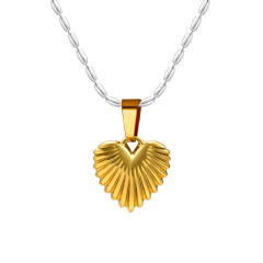 Dainty gold color stainless steel elephant rose flower pendant necklace collection