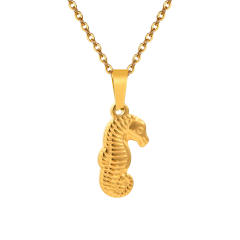 Dainty gold color stainless steel elephant rose flower pendant necklace collection