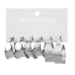 Personality exaggerated alloy earrings creative complex circle earrings suit 3-piece set