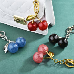 Factory direct new cherry keychain bag pendant women's bag jewelry exquisite car keychain wholesale generation