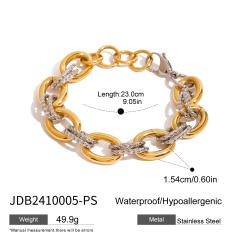Chunky mix color stainless steel chain bracelet