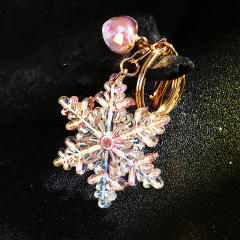 Colorful Christmas Snowflake Pendant Keychain Acrylic Diamond Pendant Bag Pendant