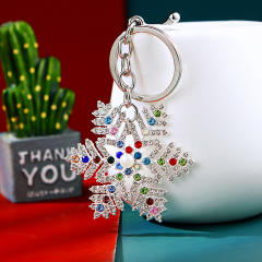 Colorful Christmas Snowflake Pendant Keychain Acrylic Diamond Pendant Bag Pendant