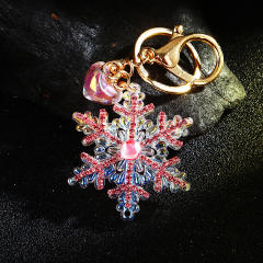 Colorful Christmas Snowflake Pendant Keychain Acrylic Diamond Pendant Bag Pendant