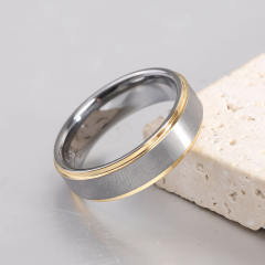 Men rings tungsten steel ring wholesale men's tungsten steel 6mm black gold ring