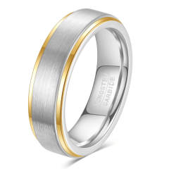 Men rings tungsten steel ring wholesale men's tungsten steel 6mm black gold ring