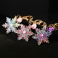 Colorful Christmas Snowflake Pendant Keychain Acrylic Diamond Pendant Bag Pendant