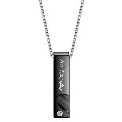 Valentine's Day gift titanium steel couple necklace Her King His Queen love Pendant