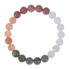 Bohemian Colorful Stone Bracelet Tiger Eye Crystal Beaded Yoga Stone Bracelet 7 Chakras Card Bracelet