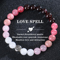 Bohemian Colorful Stone Bracelet Tiger Eye Crystal Beaded Yoga Stone Bracelet 7 Chakras Card Bracelet