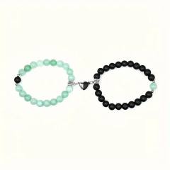 Jewelry suit 4-piece Set Natural Stone Couple Love Magnet Suction Bracelet Hexagonal Column Necklace