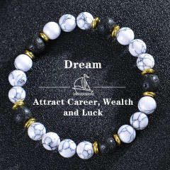 Bohemian Colorful Stone Bracelet Tiger Eye Crystal Beaded Yoga Stone Bracelet 7 Chakras Card Bracelet