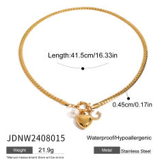 Chunky heart stainless steel pendant dainty necklace collection Valentine's Day gift necklace
