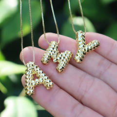 new double-sided pineapple shape 26 English letter initial letter pendant necklace