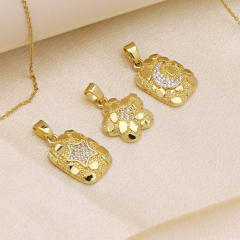 New design sequins moon stars pendant necklace copper plated 18k gold necklace