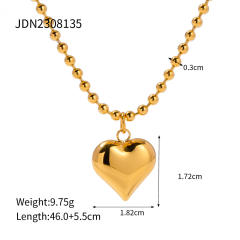Chunky heart stainless steel pendant dainty necklace collection Valentine's Day gift necklace