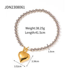 Chunky heart stainless steel pendant dainty necklace collection Valentine's Day gift necklace