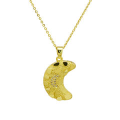 New design sequins moon stars pendant necklace copper plated 18k gold necklace