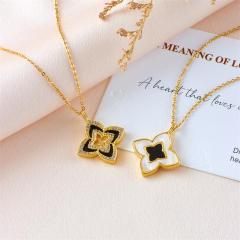 Lucky Four-leaf Clover Pendant stainless steel chain necklace dainty necklace