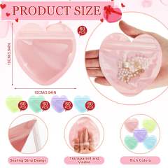 Color PVC Heart-Shaped Jewelry Small Bag Cute heart shape Ziplock Bags jewelry accessory