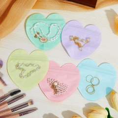 Color PVC Heart-Shaped Jewelry Small Bag Cute heart shape Ziplock Bags jewelry accessory