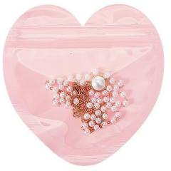 Color PVC Heart-Shaped Jewelry Small Bag Cute heart shape Ziplock Bags jewelry accessory