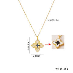 Lucky Four-leaf Clover Pendant stainless steel chain necklace dainty necklace