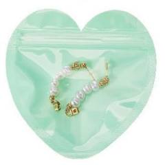 Color PVC Heart-Shaped Jewelry Small Bag Cute heart shape Ziplock Bags jewelry accessory