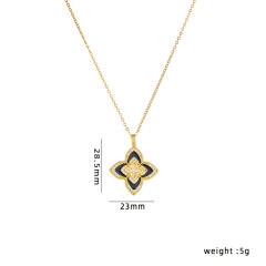 Lucky Four-leaf Clover Pendant stainless steel chain necklace dainty necklace