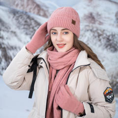 New Knitted Scarf Gloves beanie cap Three-piece Set Winter Women's Cold-proof Warm Scarf Three-piece Set Men